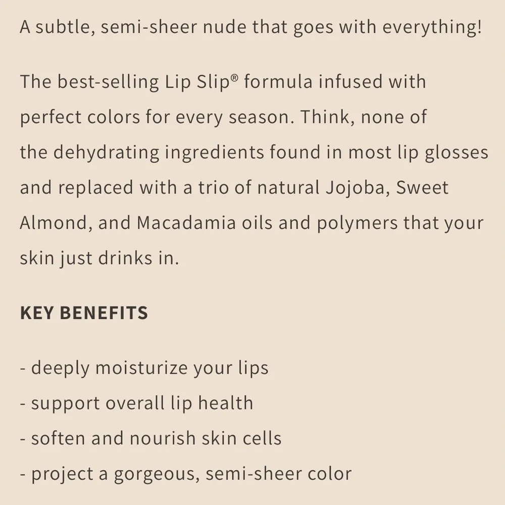 Sara Happ The Nude Slip One Luxe Gloss